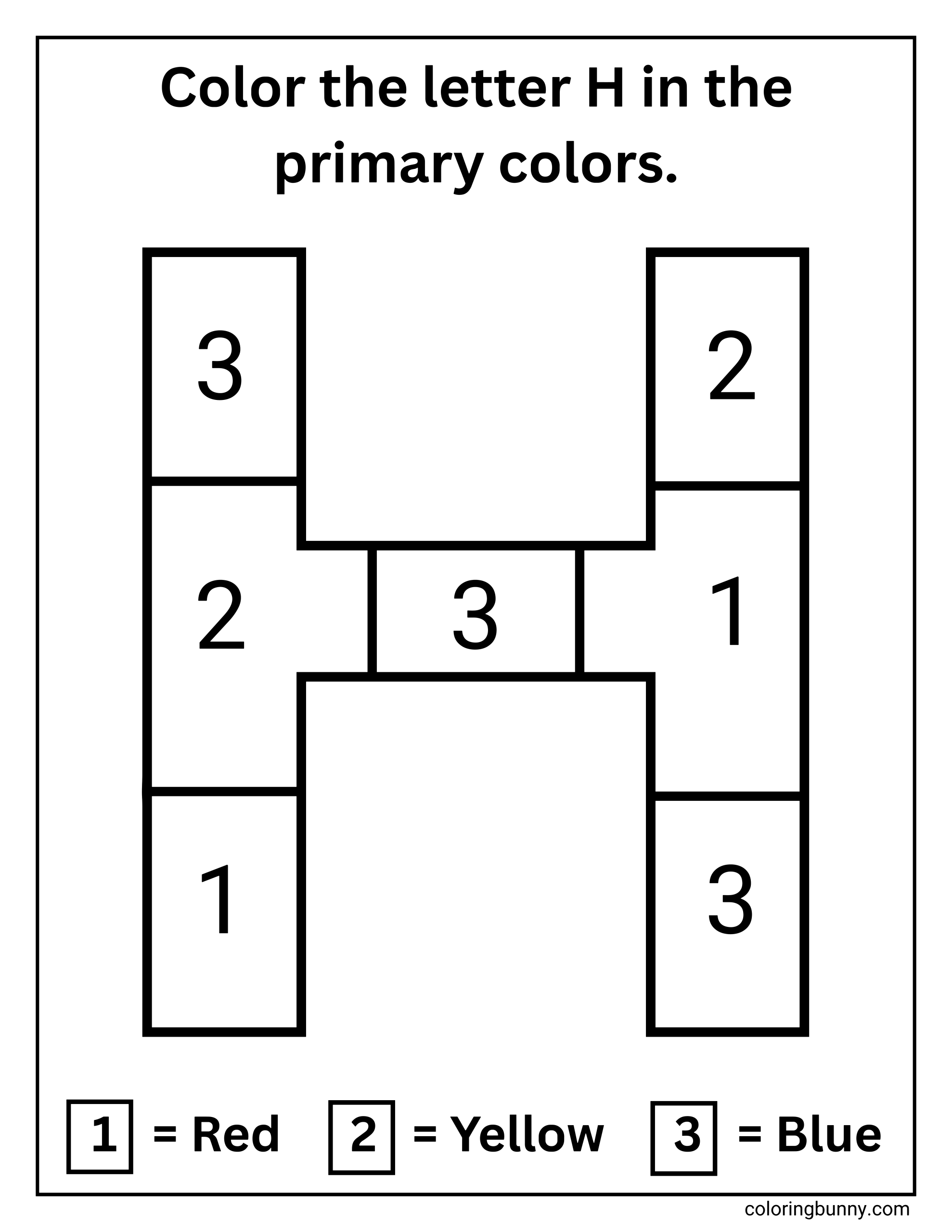 Trang Tô Màu Chữ H Theo Số