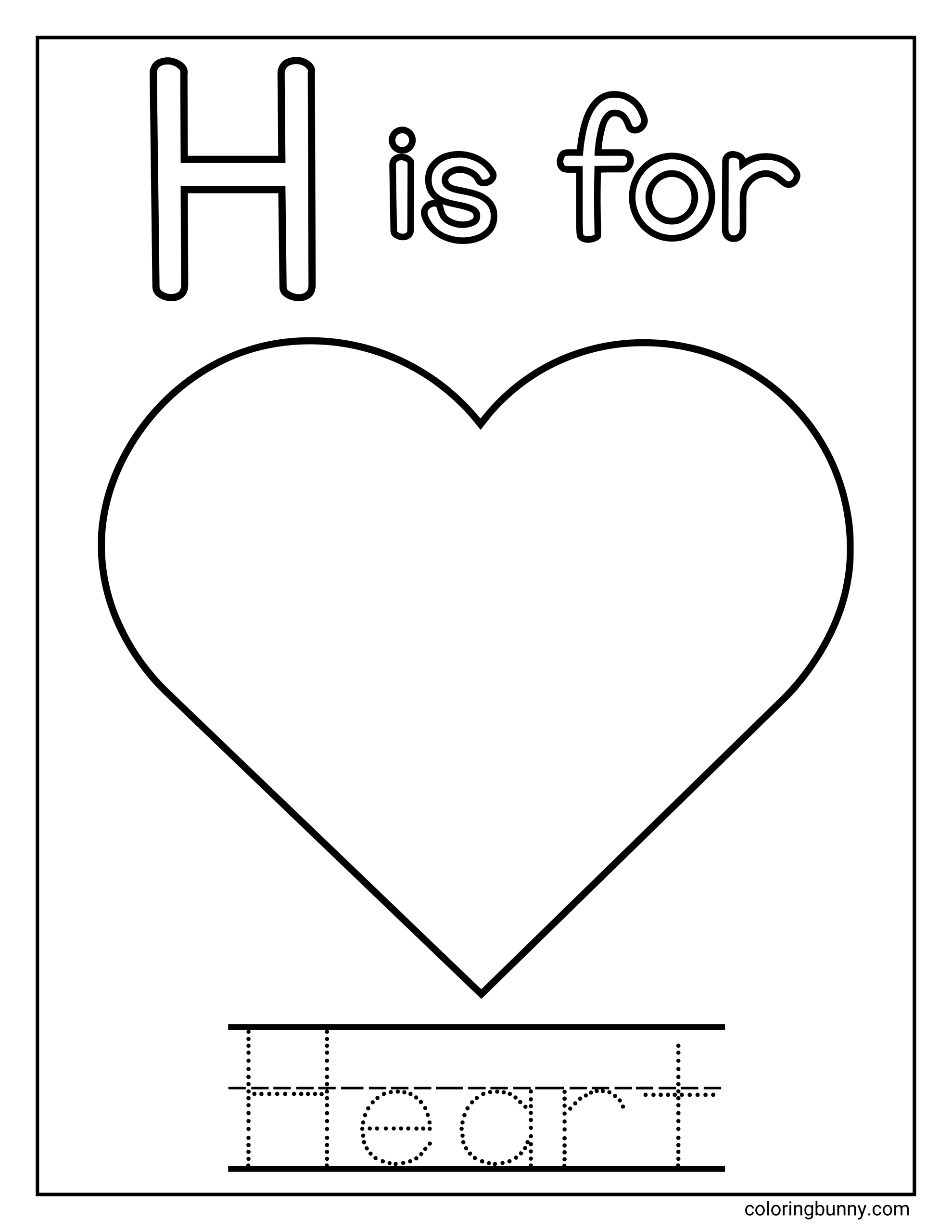 Chữ H là Trái Tim - Trang Tô Màu