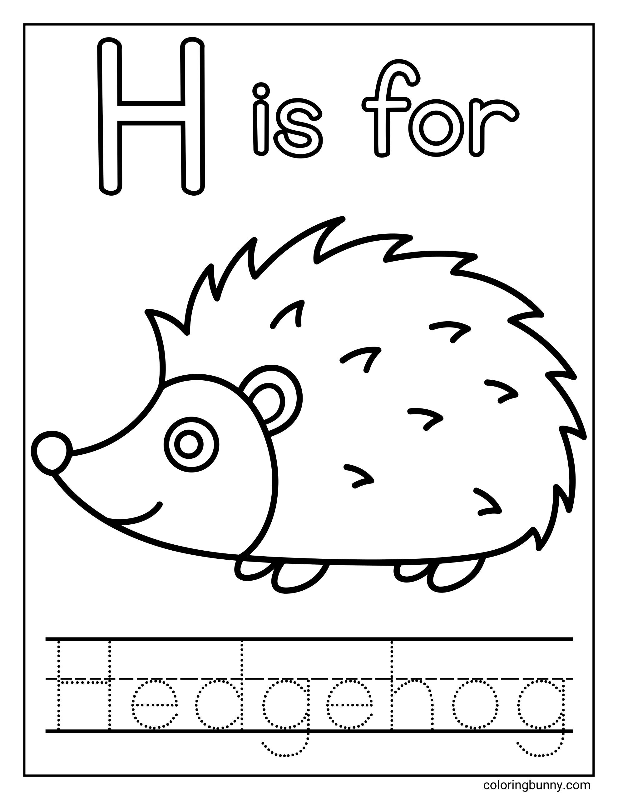 Chữ H là Nhím - Trang Tô Màu