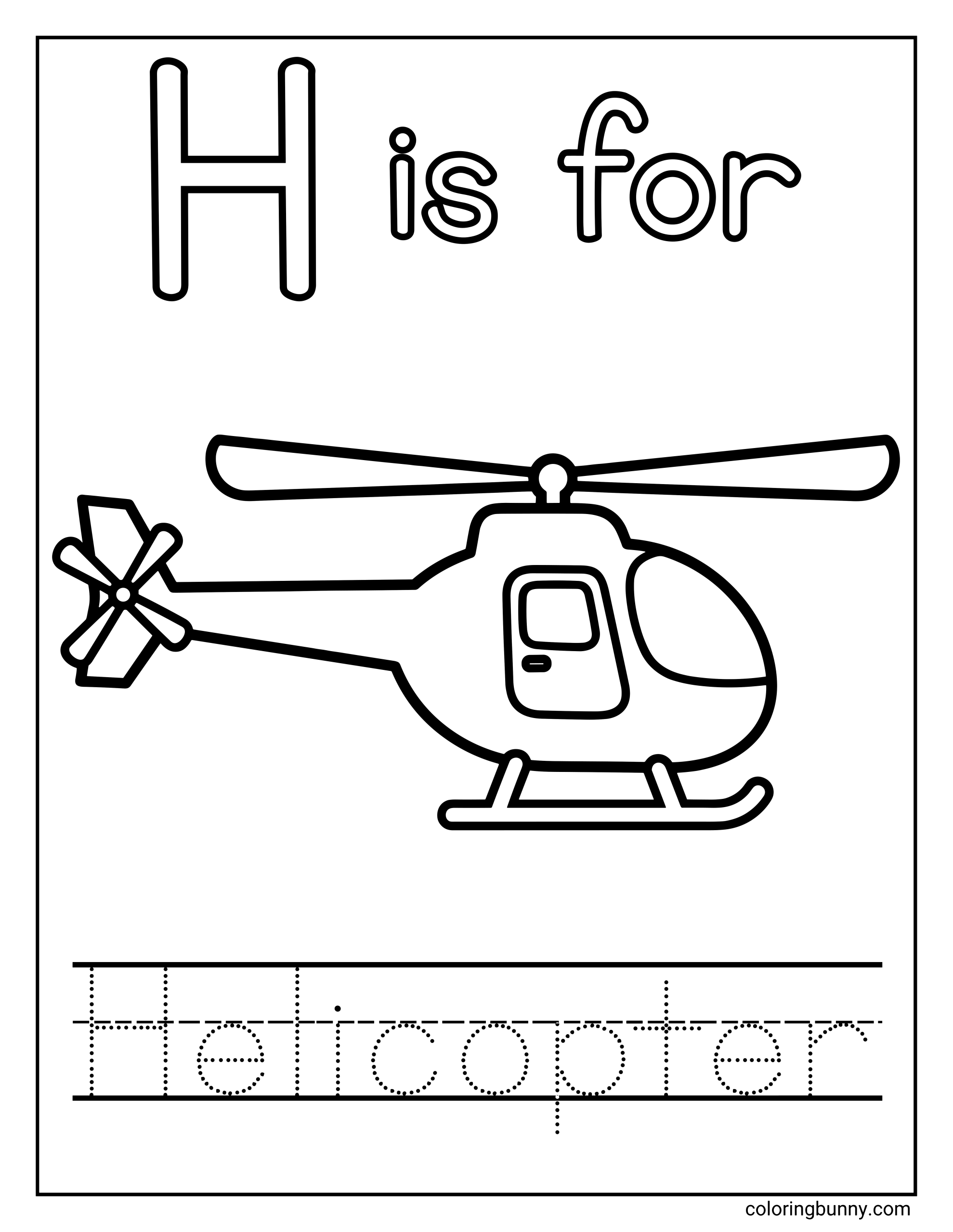 Chữ H là Trực Thăng - Trang Tô Màu