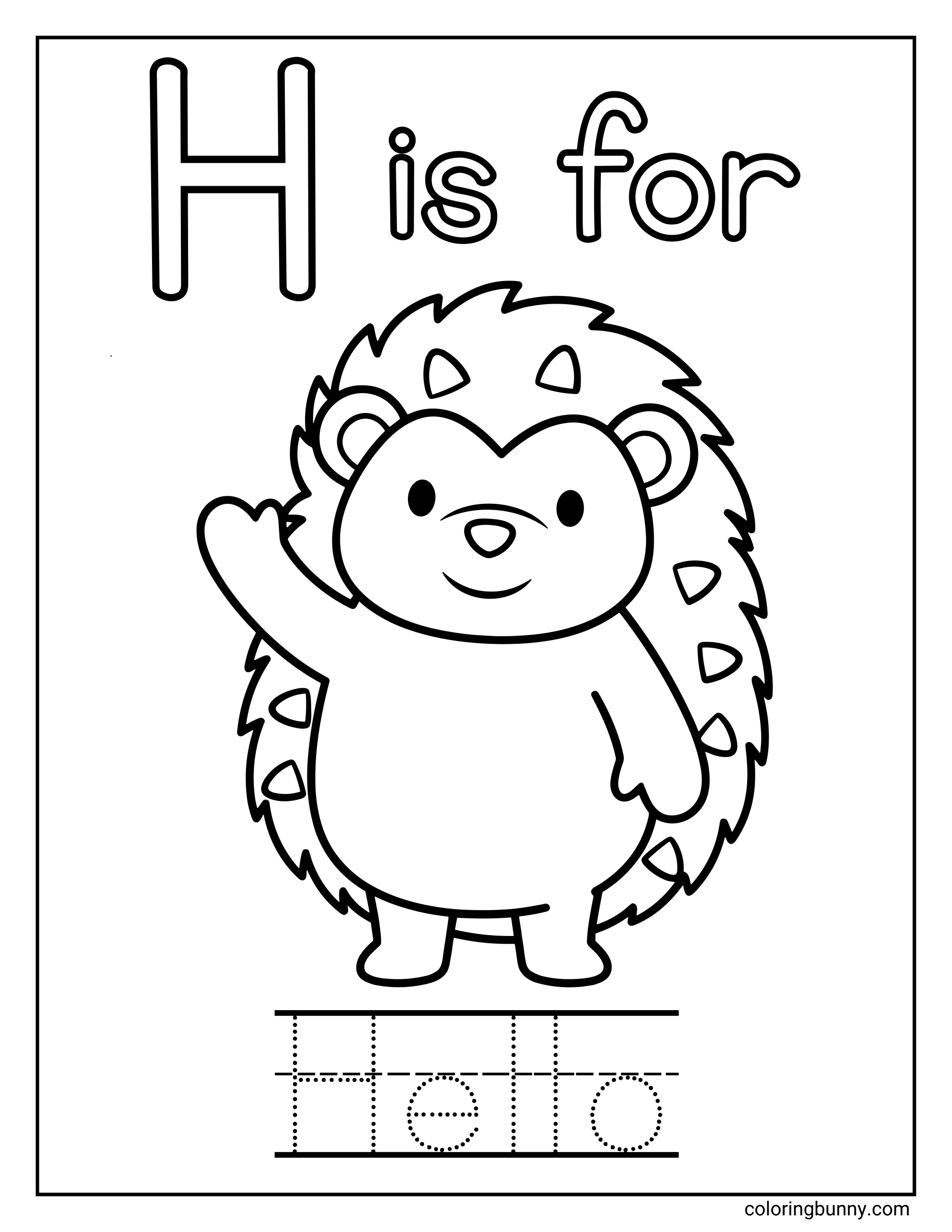 Chữ H là Xin Chào - Trang Tô Màu