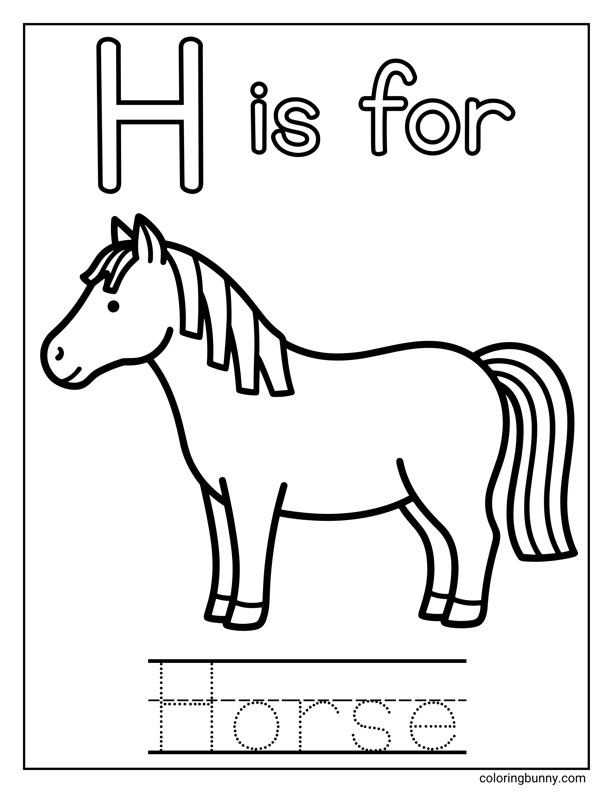 Chữ H là Ngựa - Trang Tô Màu