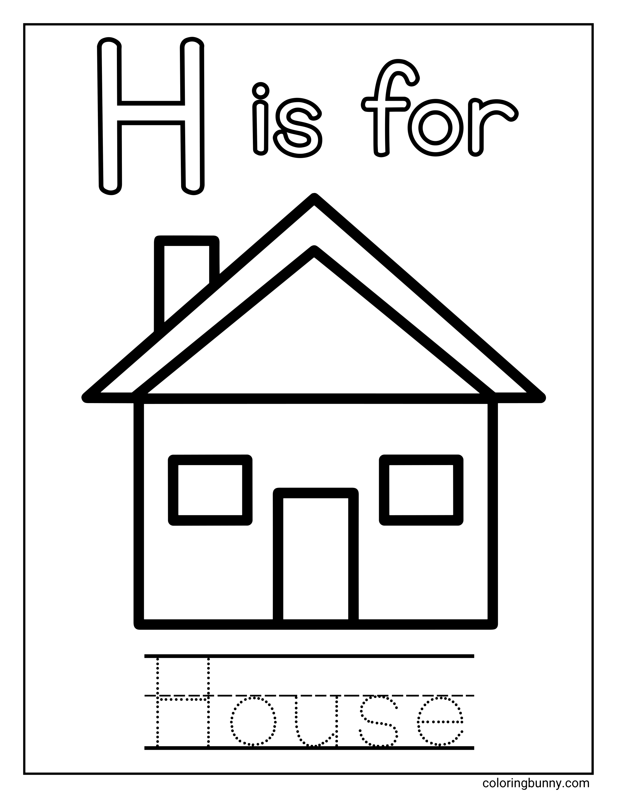 Chữ H là Nhà - Trang Tô Màu