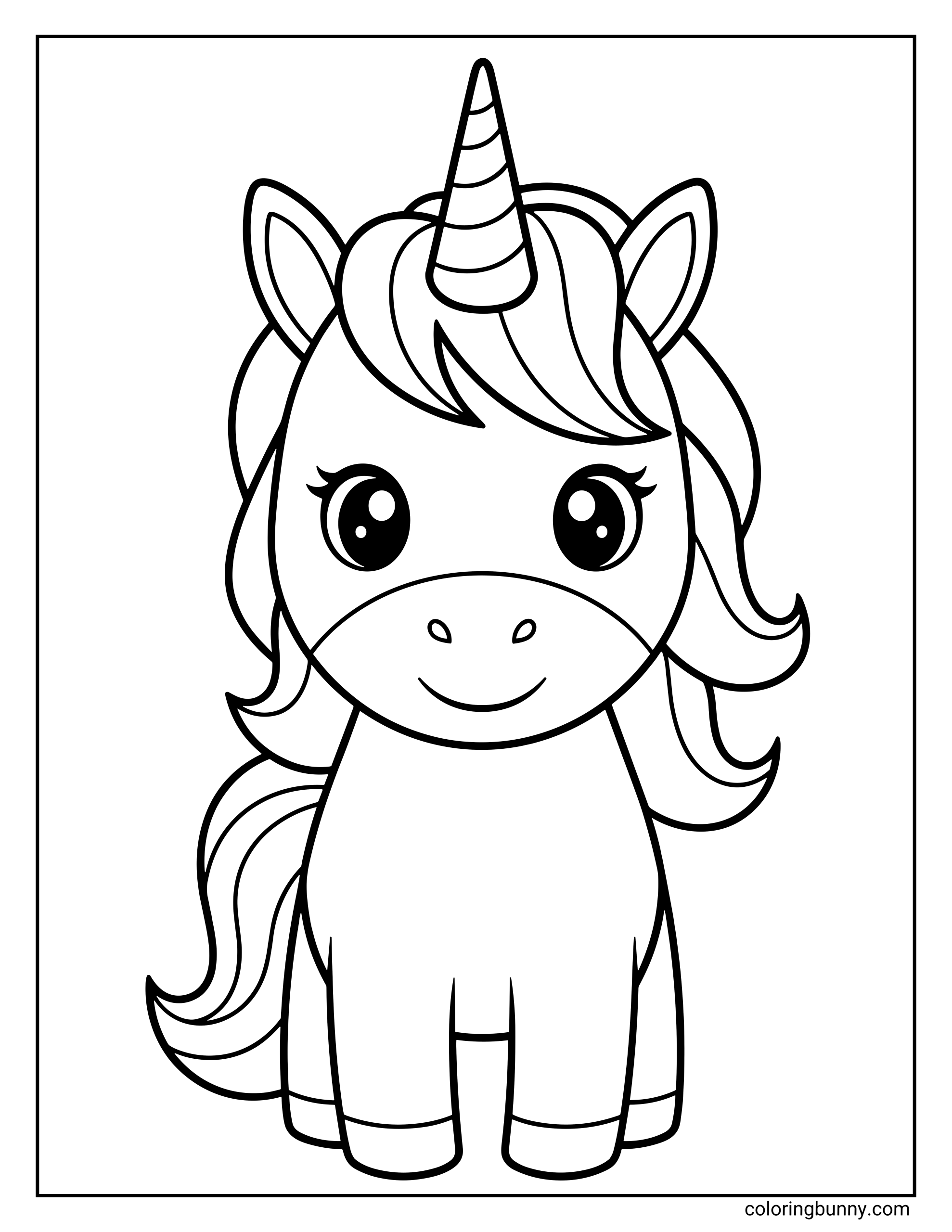 Trang Tô Màu Kỳ Lân Bé Đơn Giản