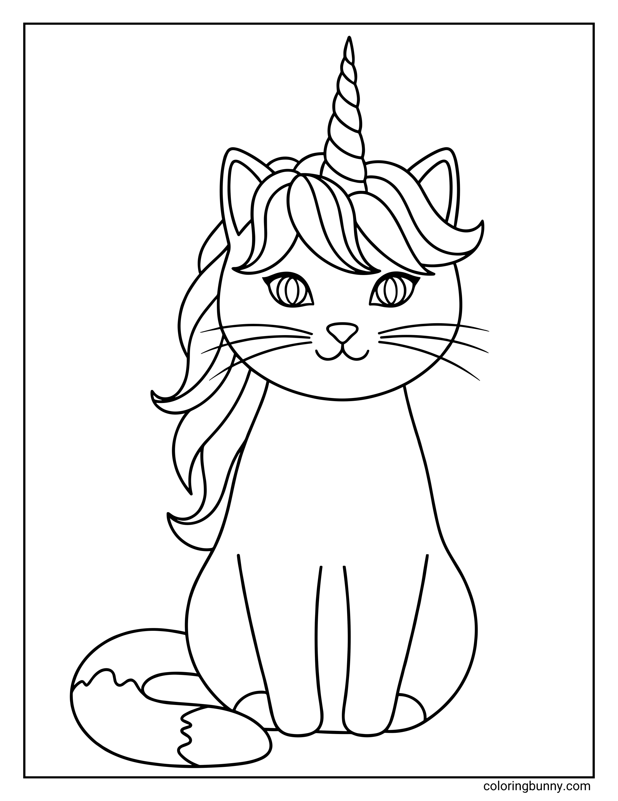 Trang Tô Màu Mèo Kỳ Lân Đơn Giản