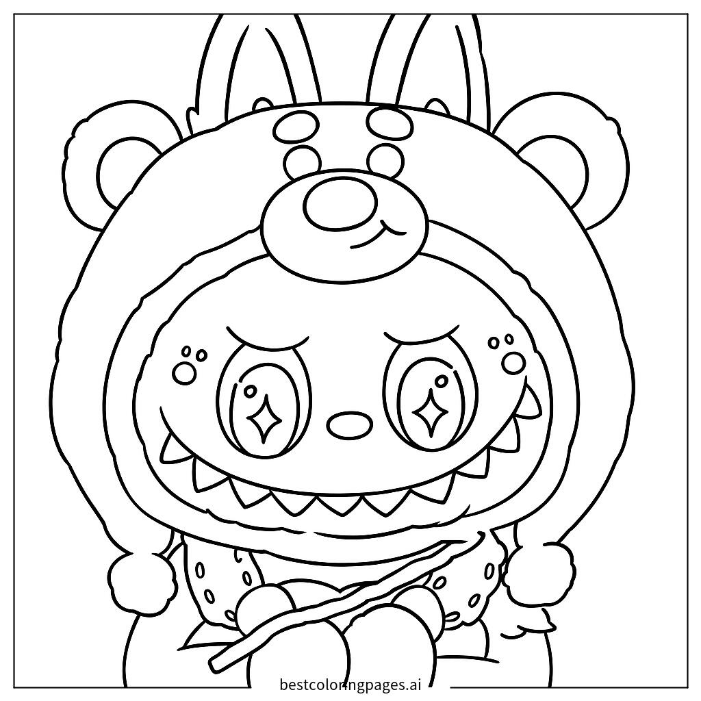 A playful labubu