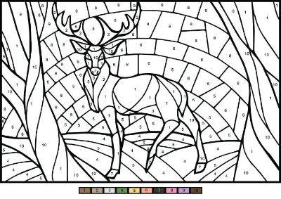 bảng tô màu con hươu