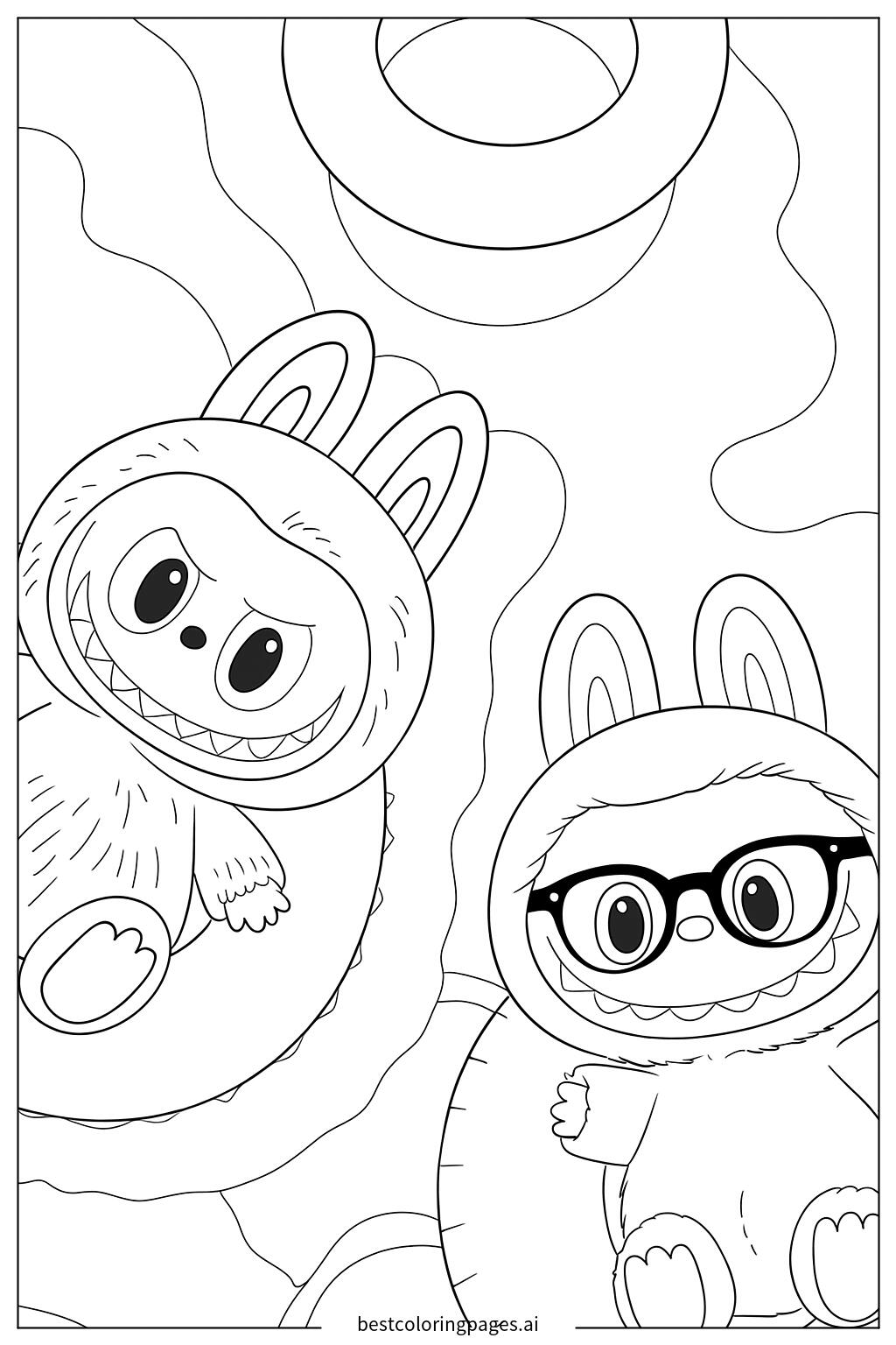 Bunny characters floating