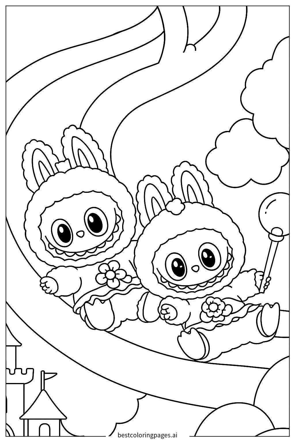Bunny friends on a ride