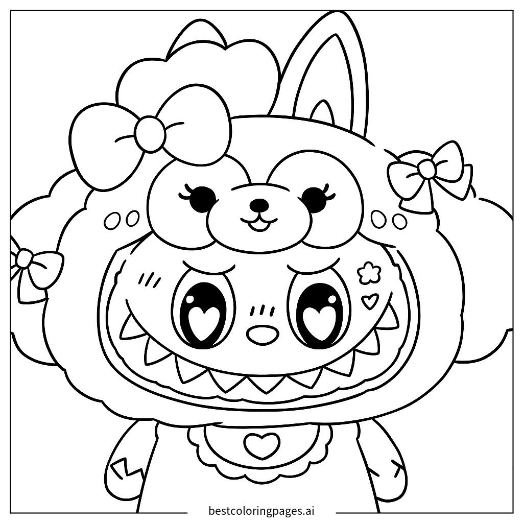 Cute labubu smiling