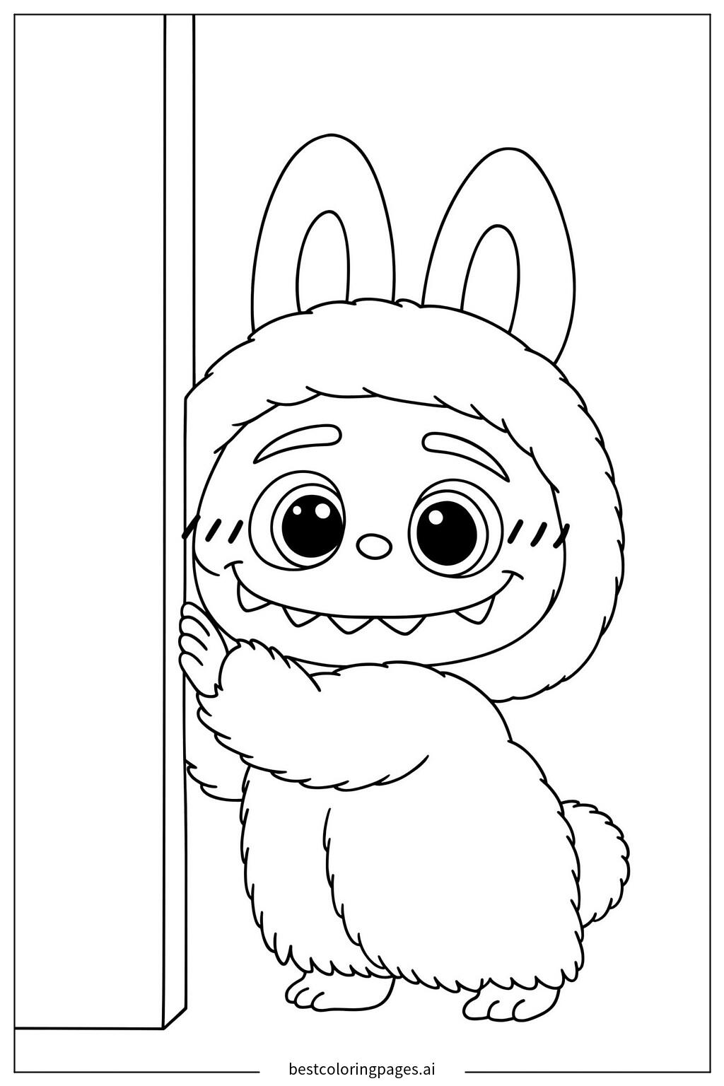 Cute monster peeking