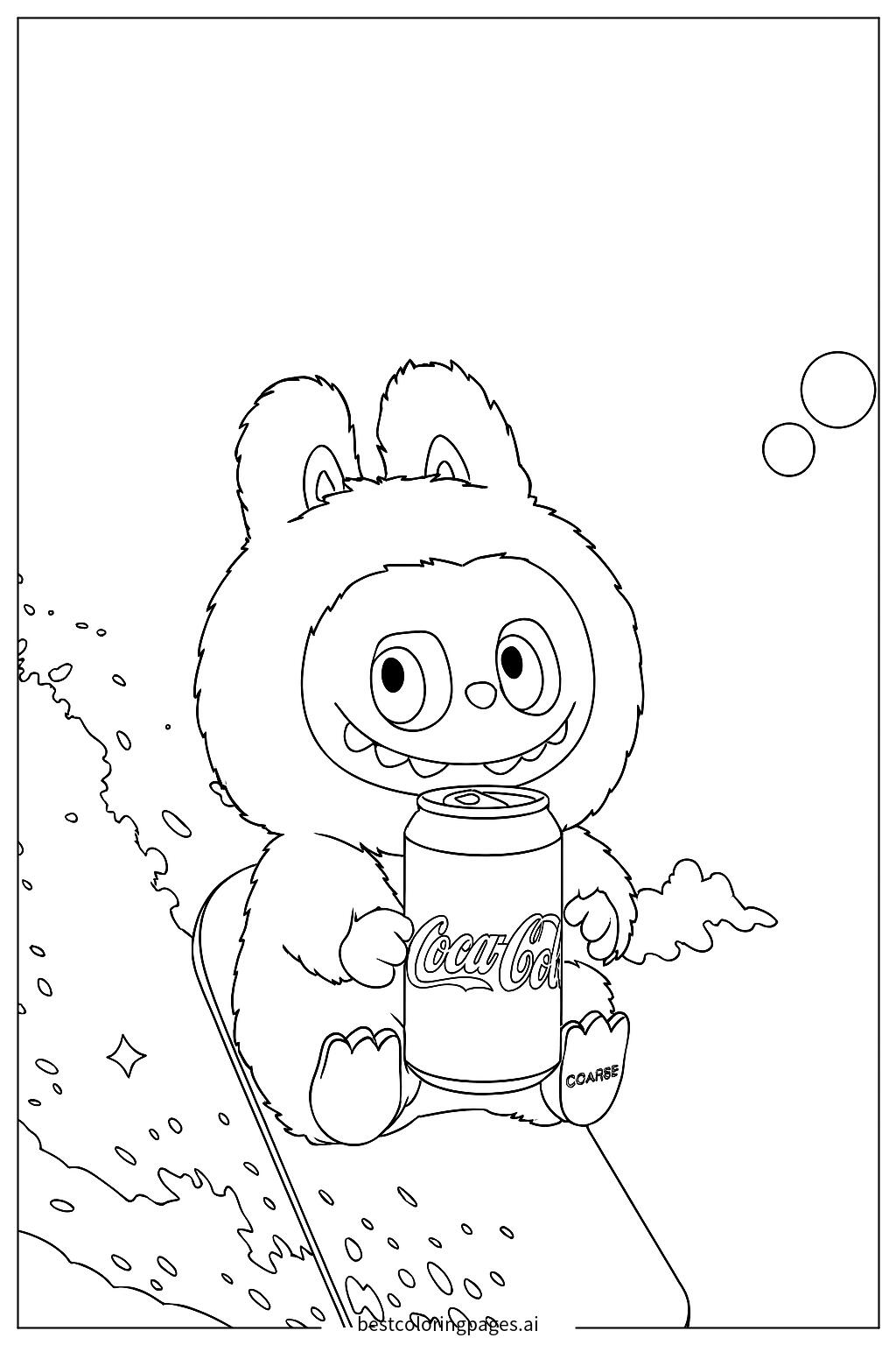 Cute monster surfing