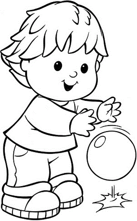 đứa bé chơi với quả bóng