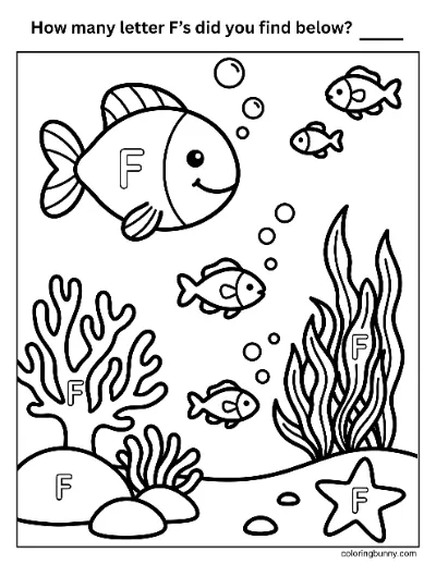 Tìm Chữ F - Trang Tô Màu