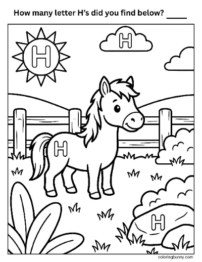 Tìm Chữ H - Trang Tô Màu