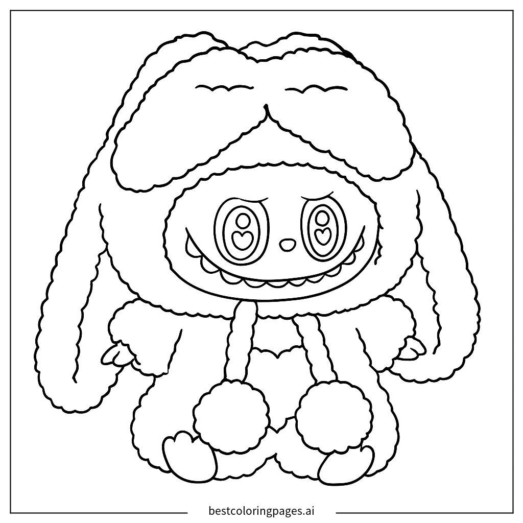 Fluffy labubu character