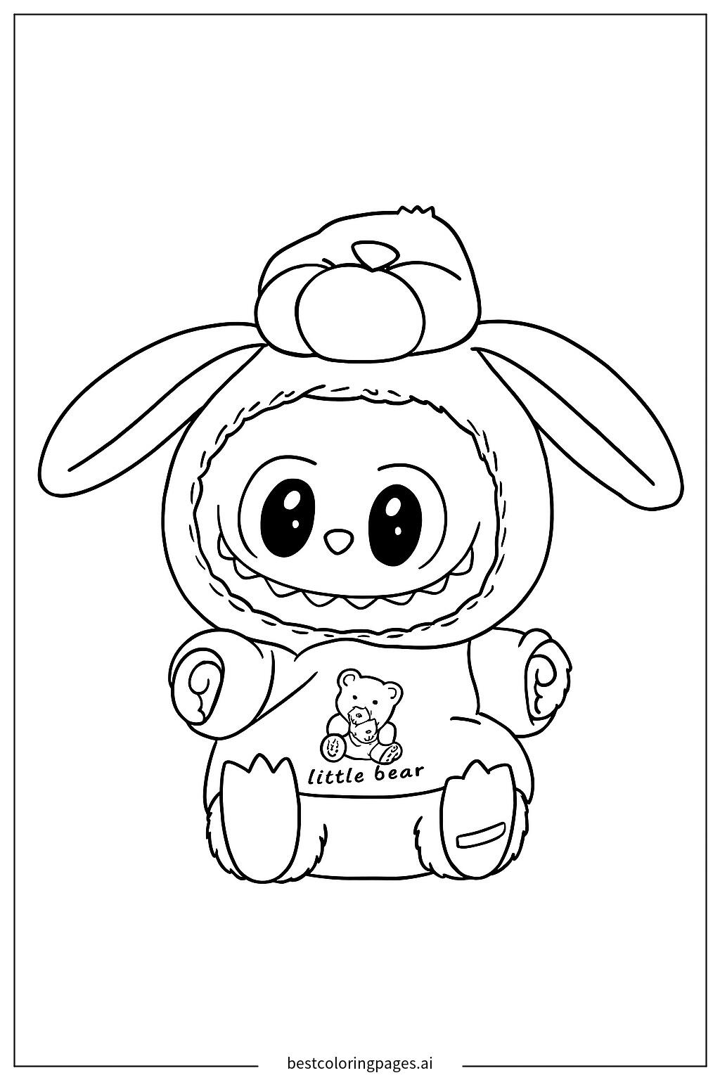 Furry labubu smiling