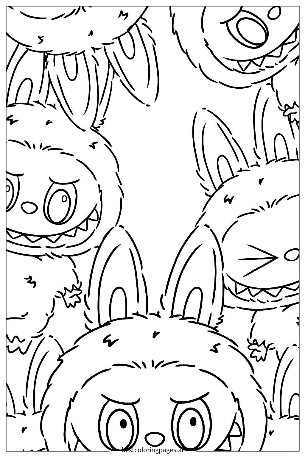 Fuzzy labubu characters