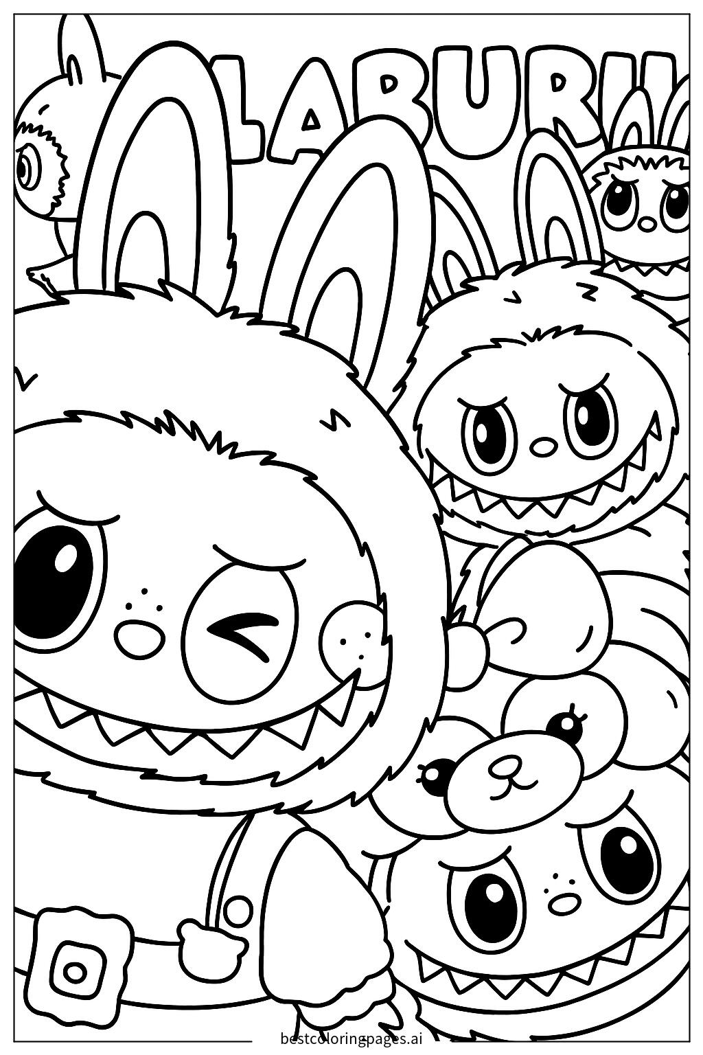 Labubu characters posing