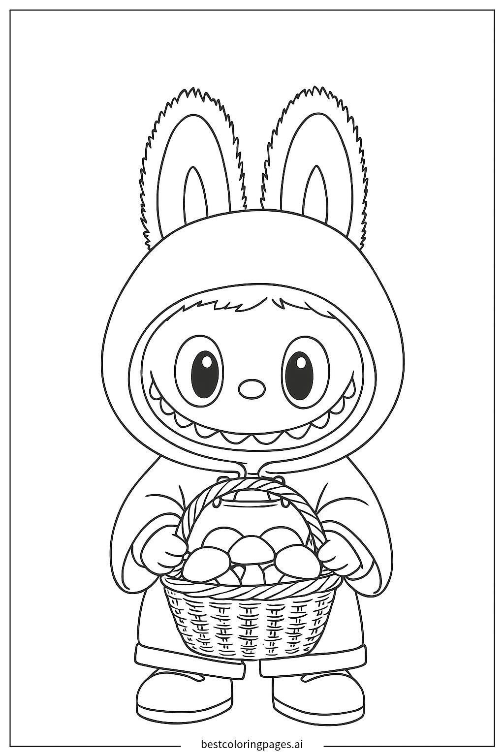 Labubu holding basket