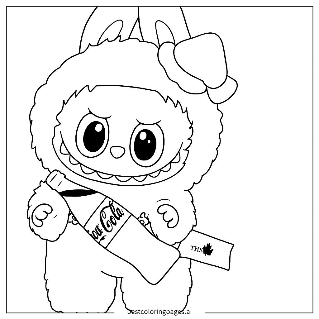 Labubu holding coca cola