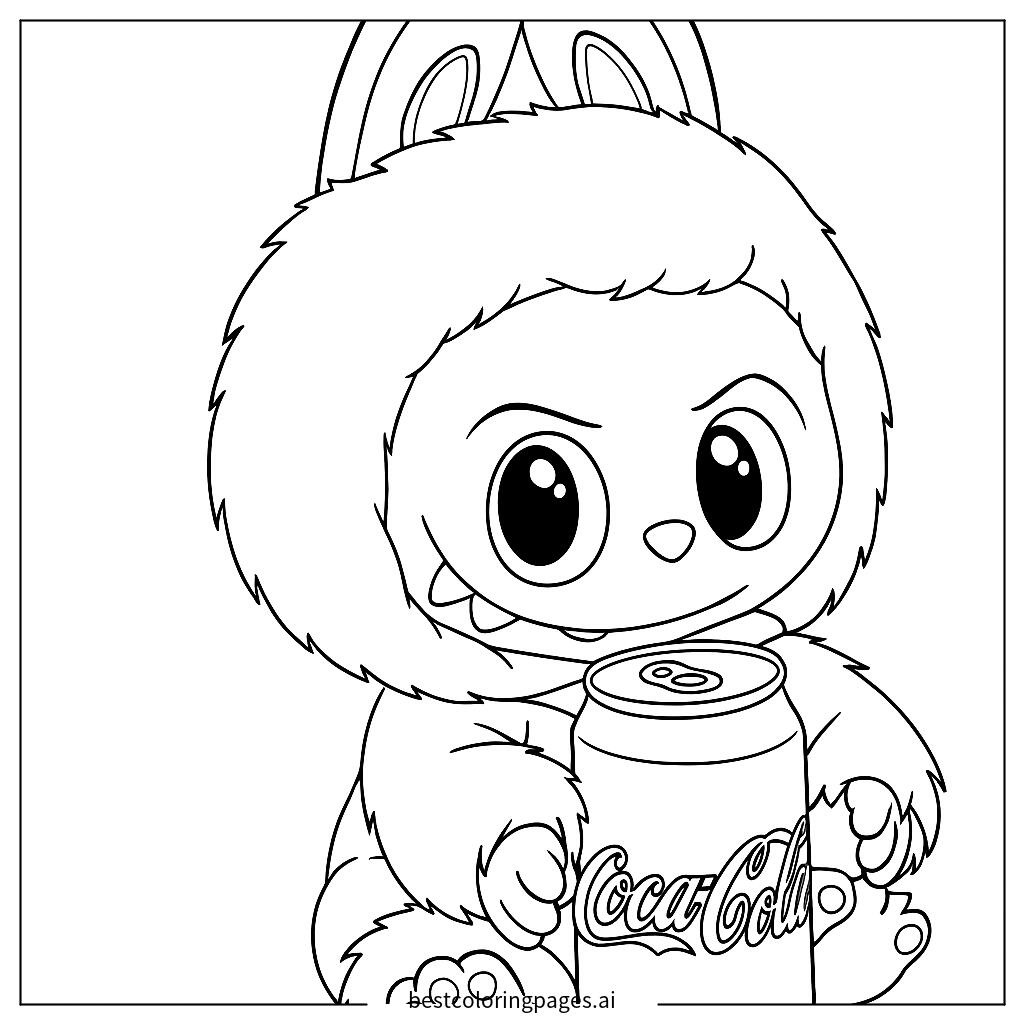Labubu holding coke