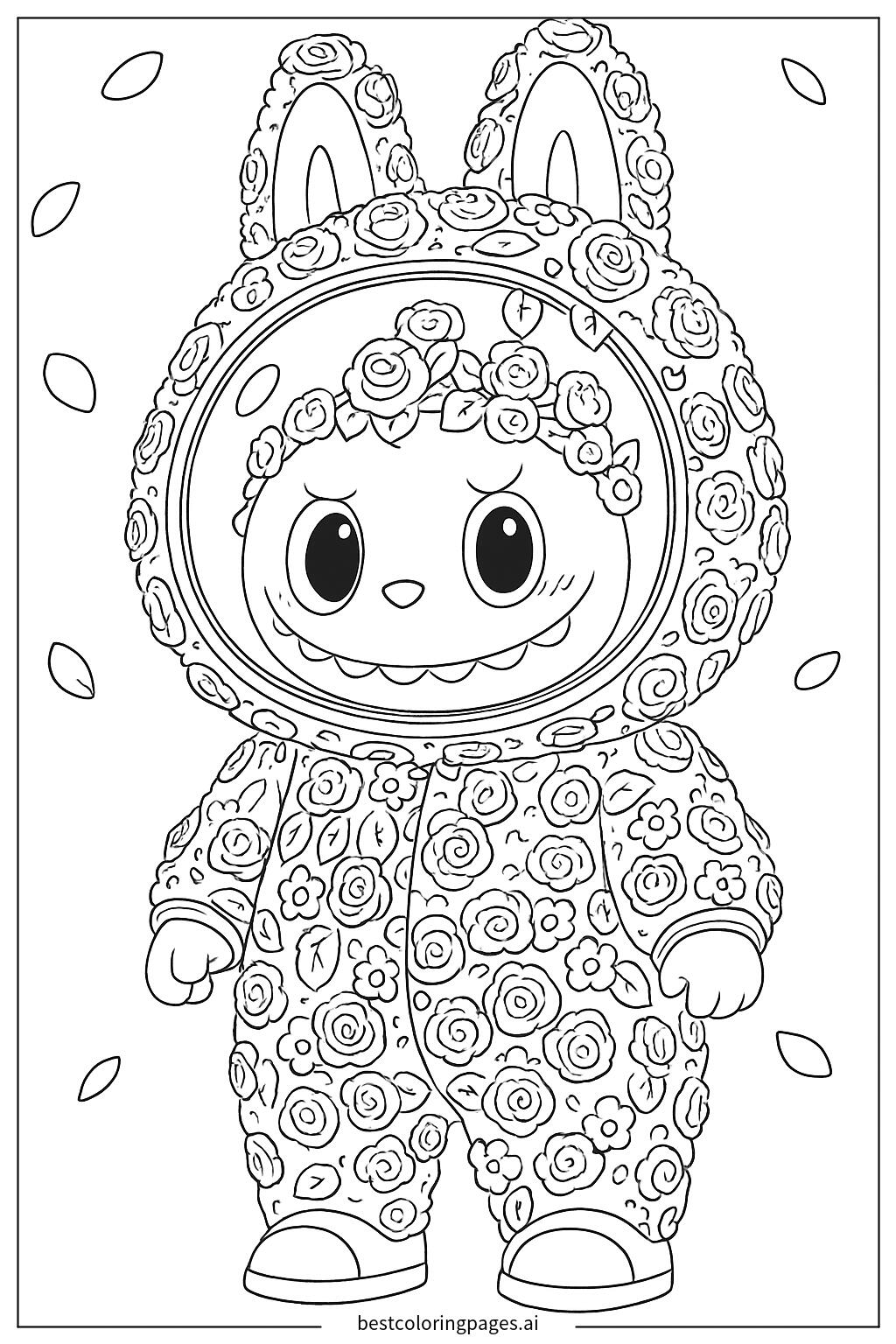 Labubu in a floral suit