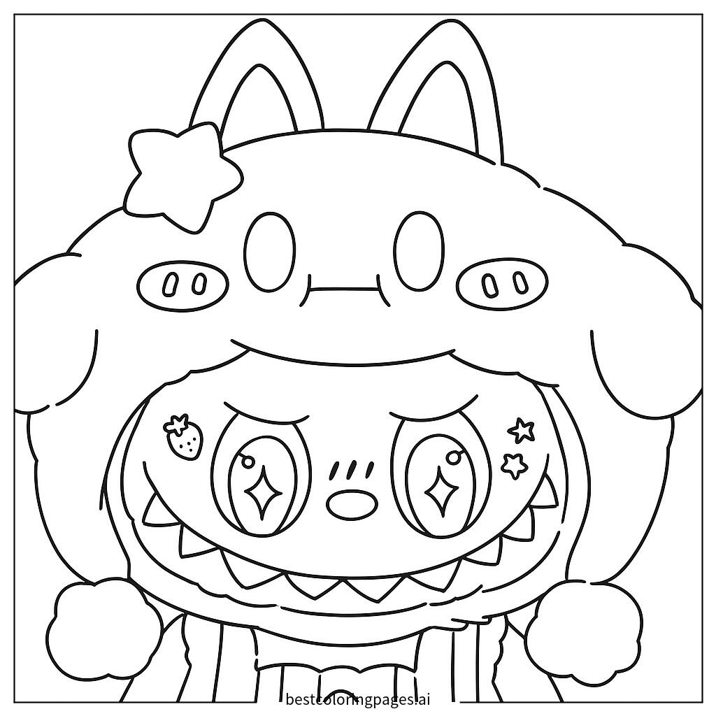 Labubu in animal hoodie