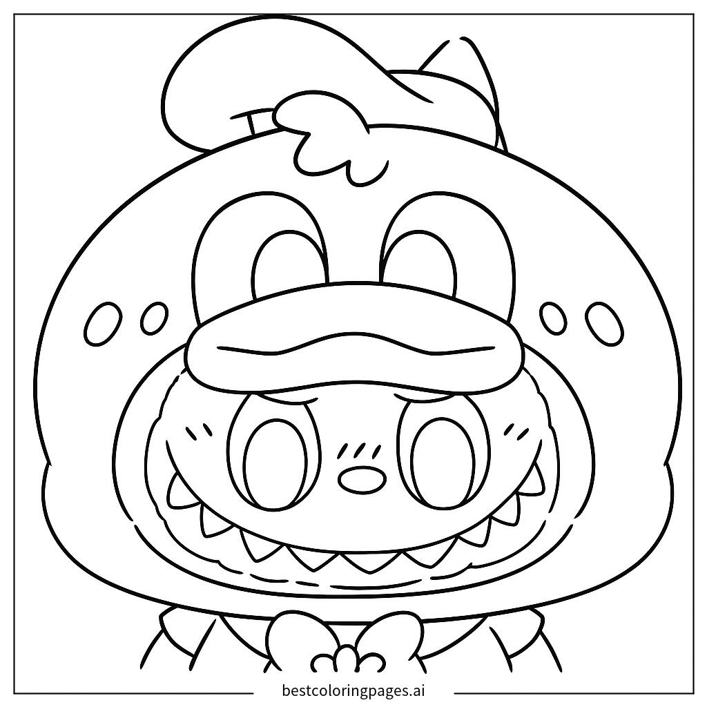 Labubu in duck costume