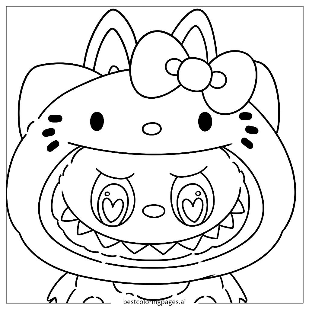 Labubu in hello kitty costume 1