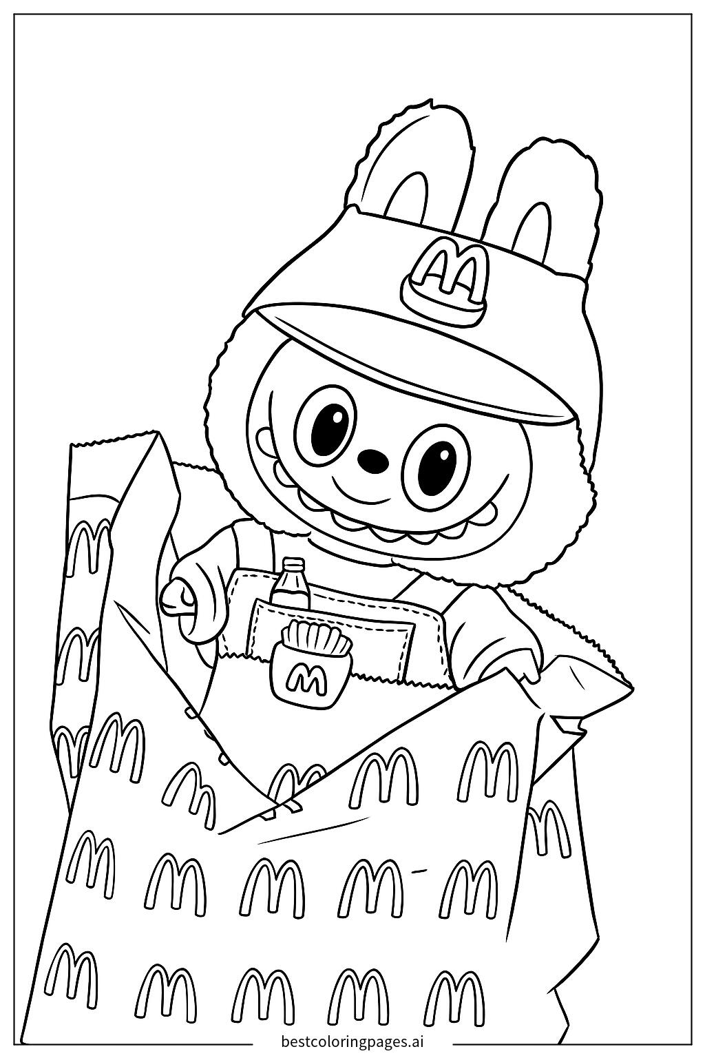 Labubu in mcdonalds bag