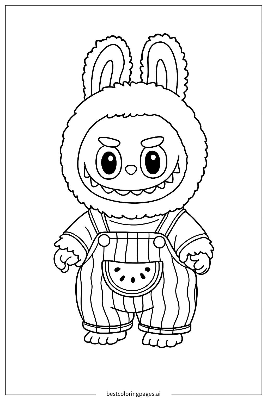 Labubu in overalls