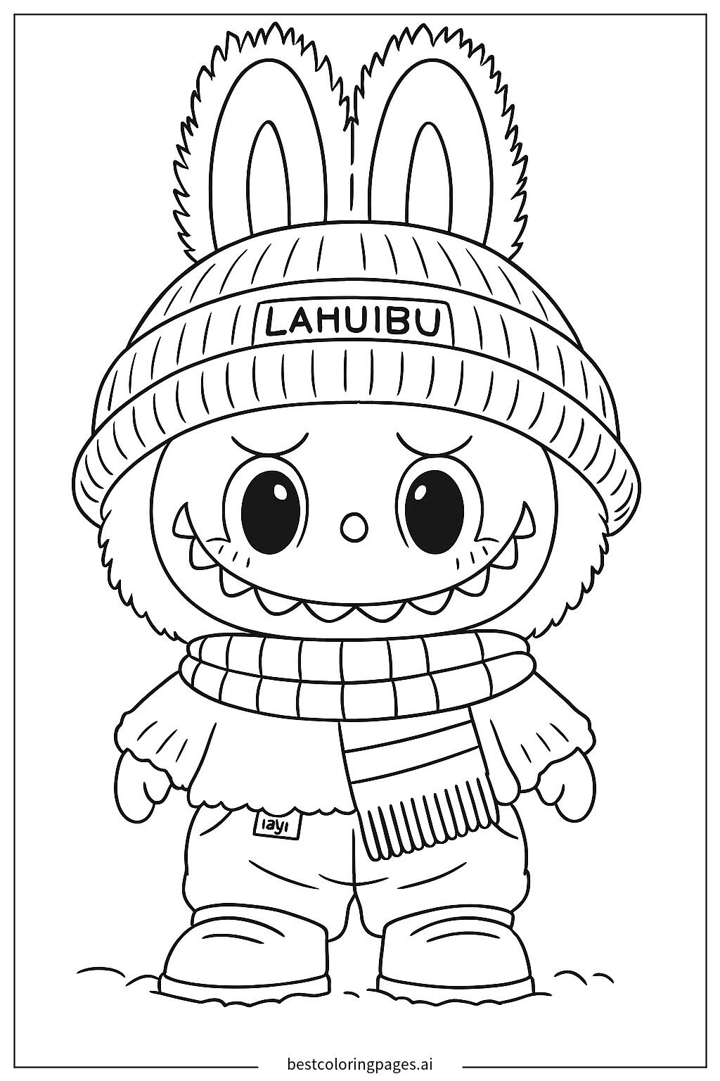 Labubu in winter clothes