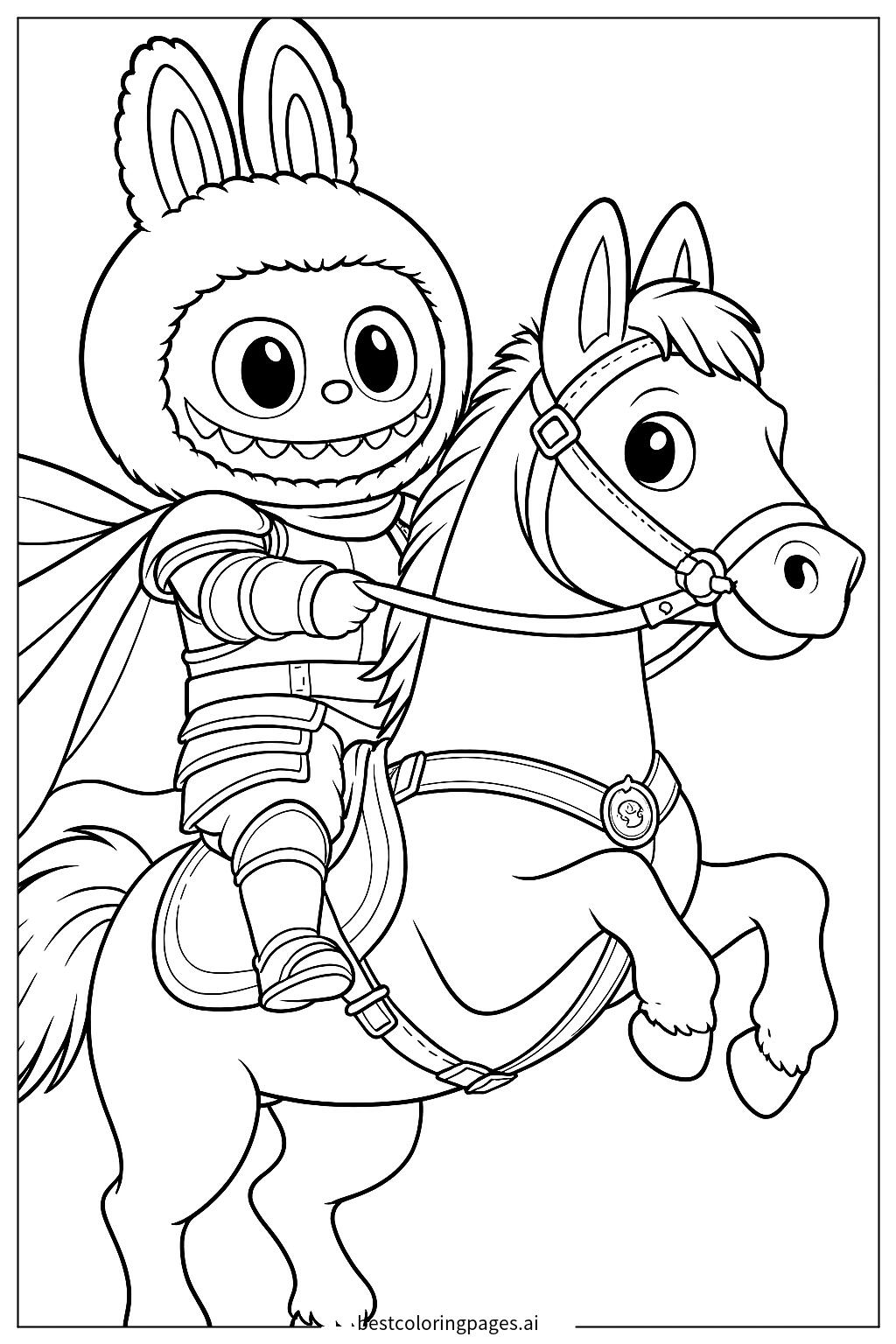 Labubu on horseback