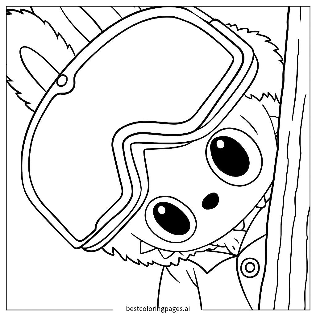 Labubu peeking out