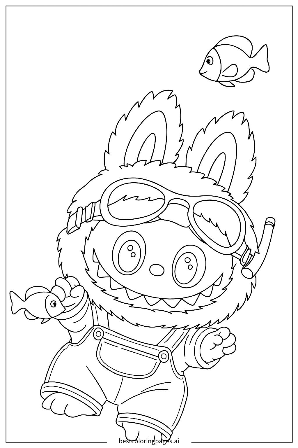 Labubu underwater adventure