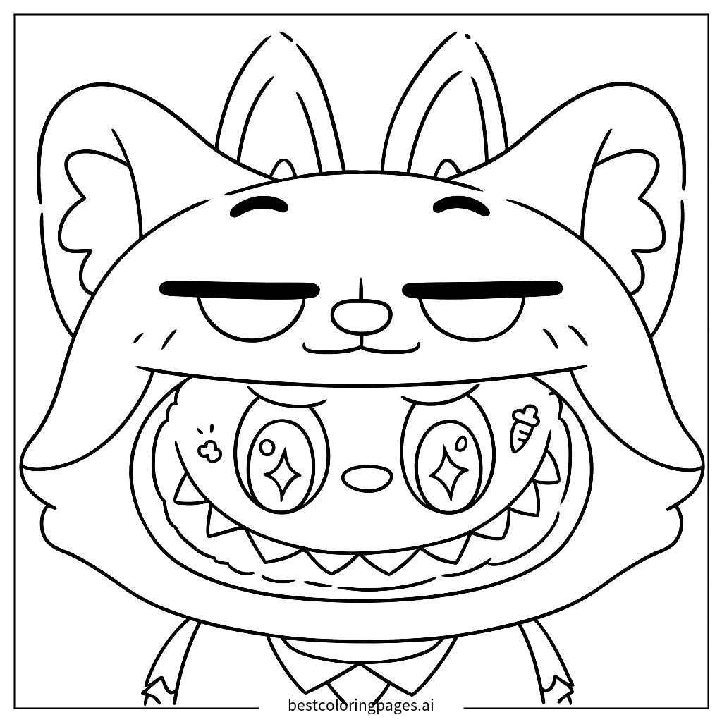 Labubu wearing a mask