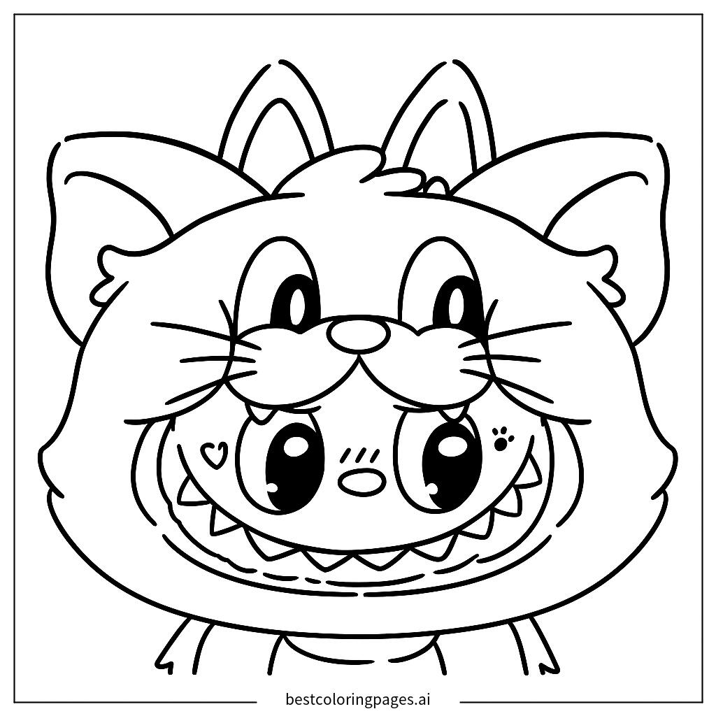 Labubu with cat mask