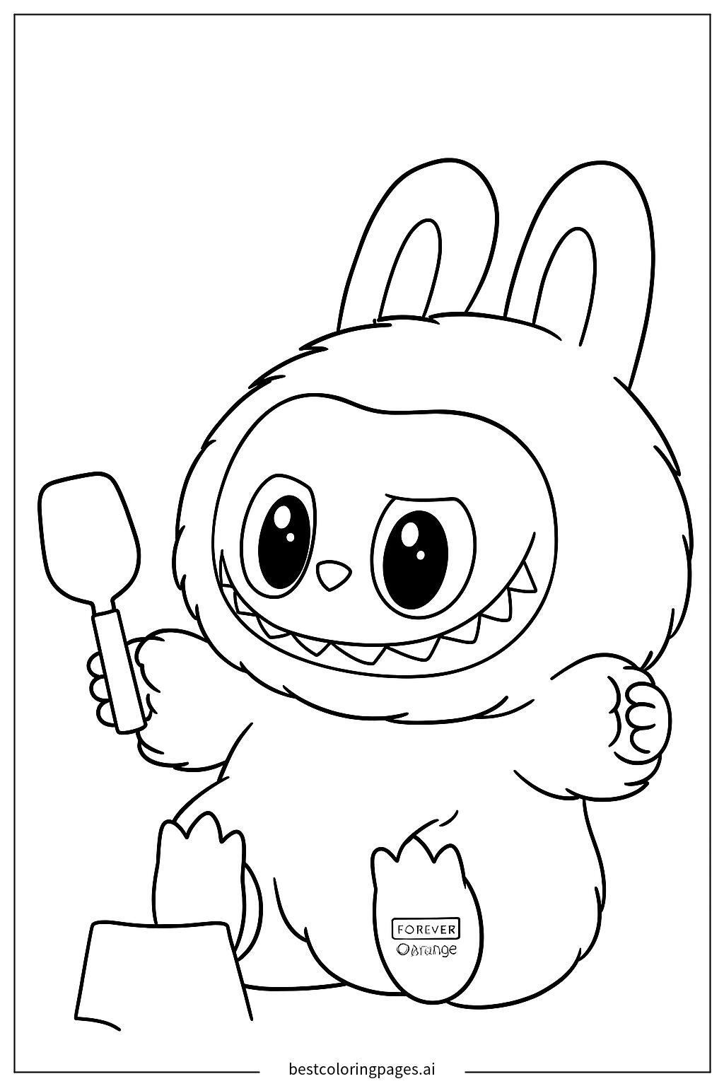 Labubu with spoon