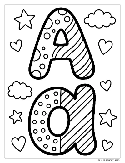 Trang Tô Màu Chữ A Viết Hoa và Viết Thường