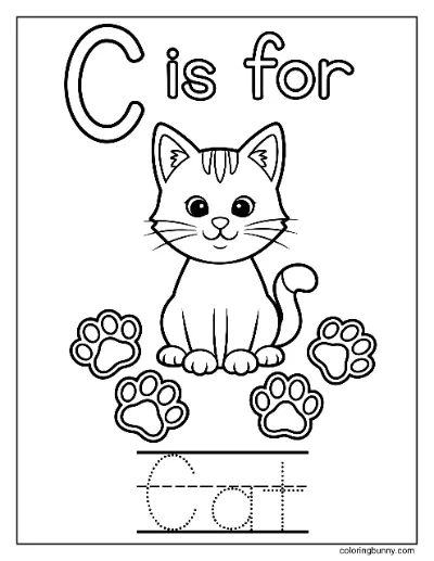 Chữ C Là Cho Mèo Trang Tô Màu