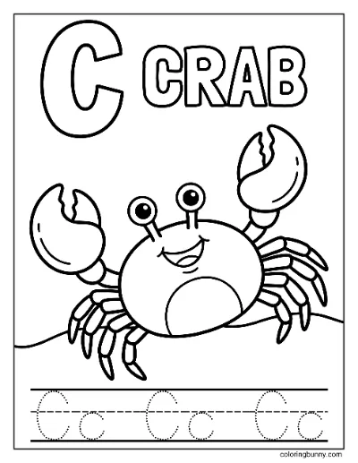 Chữ C Là Cho Cua Trang Tô Màu