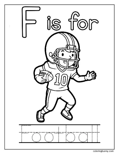 Chữ F là cho Bóng Đá - Trang Tô Màu