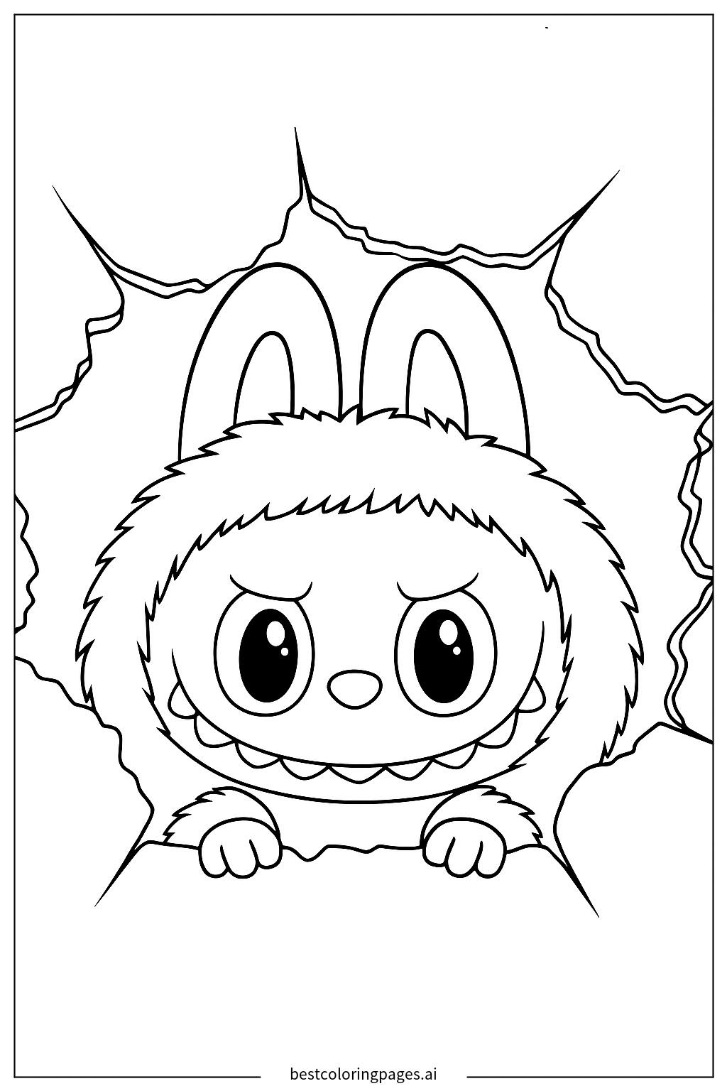 Peeking out labubu