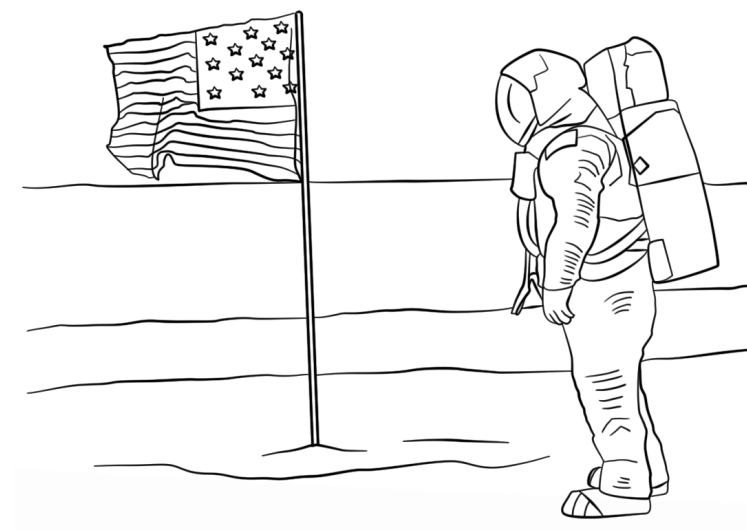 phi hành gia trên mặt trăng