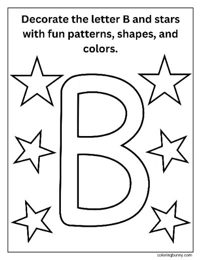 Trang Tô Màu Chữ B Tự Trang Trí