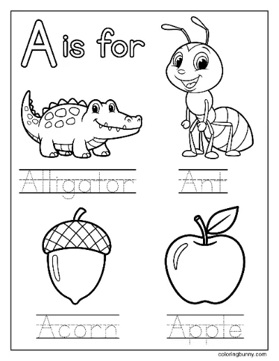 Bắt Đầu Với Chữ A Trang Tô Màu