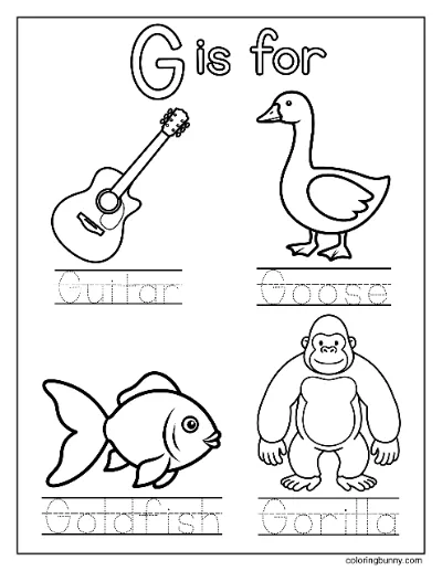 Bắt Đầu Với Chữ G Trang Tô Màu 2