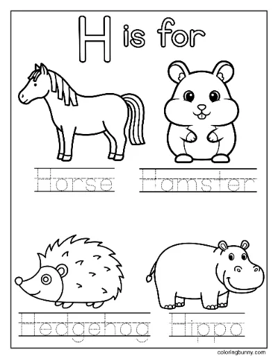 Bắt Đầu Với Chữ H - Trang Tô Màu