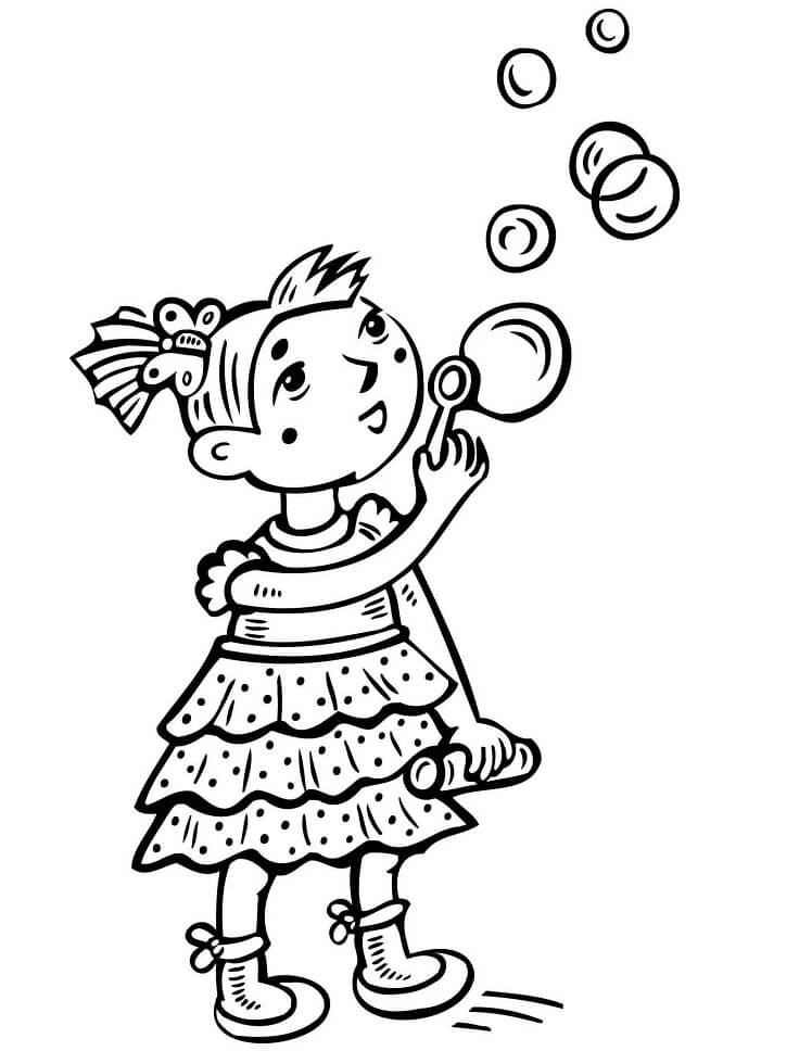 Bé Gái Thổi Bong Bóng